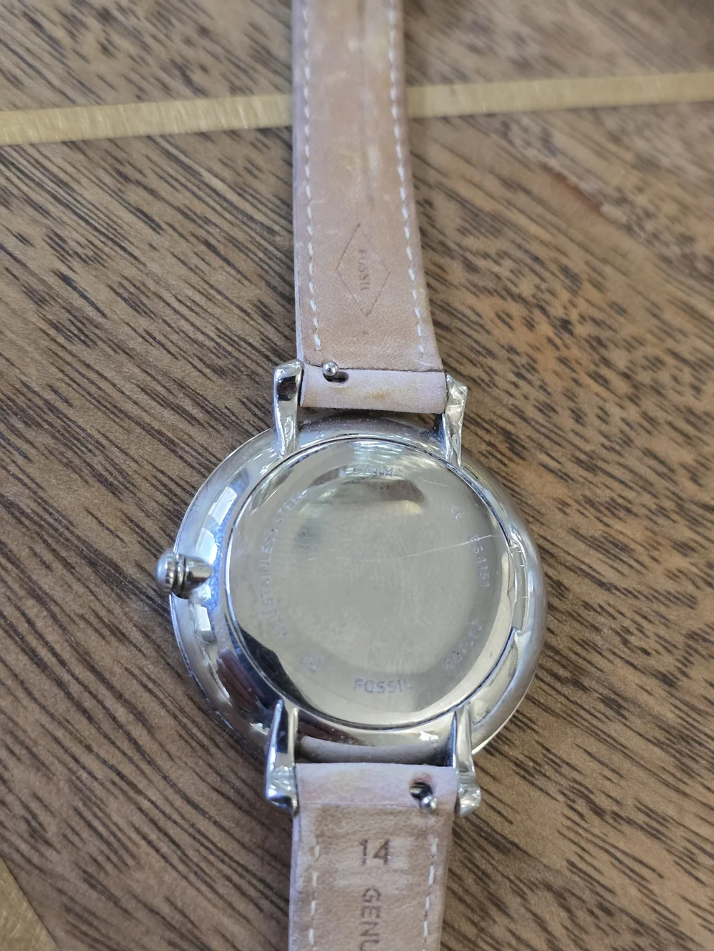 Fossil Nude Pink Leather Strap Watch